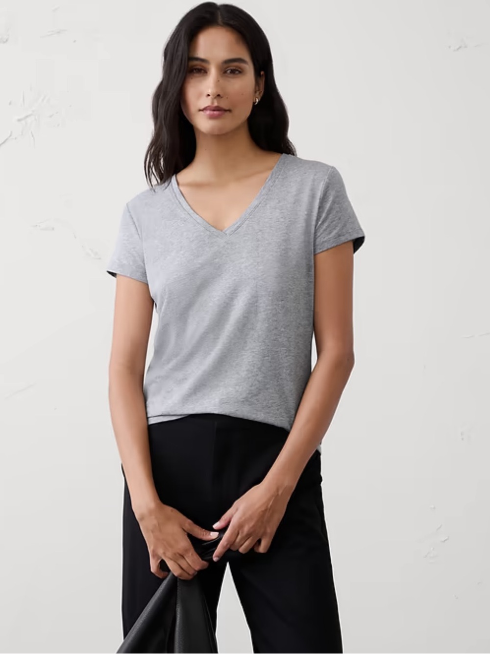 Banana Republic Factory 3 V-neck T-shirt White, Gray, Black Size XS - Picture 3 of 14